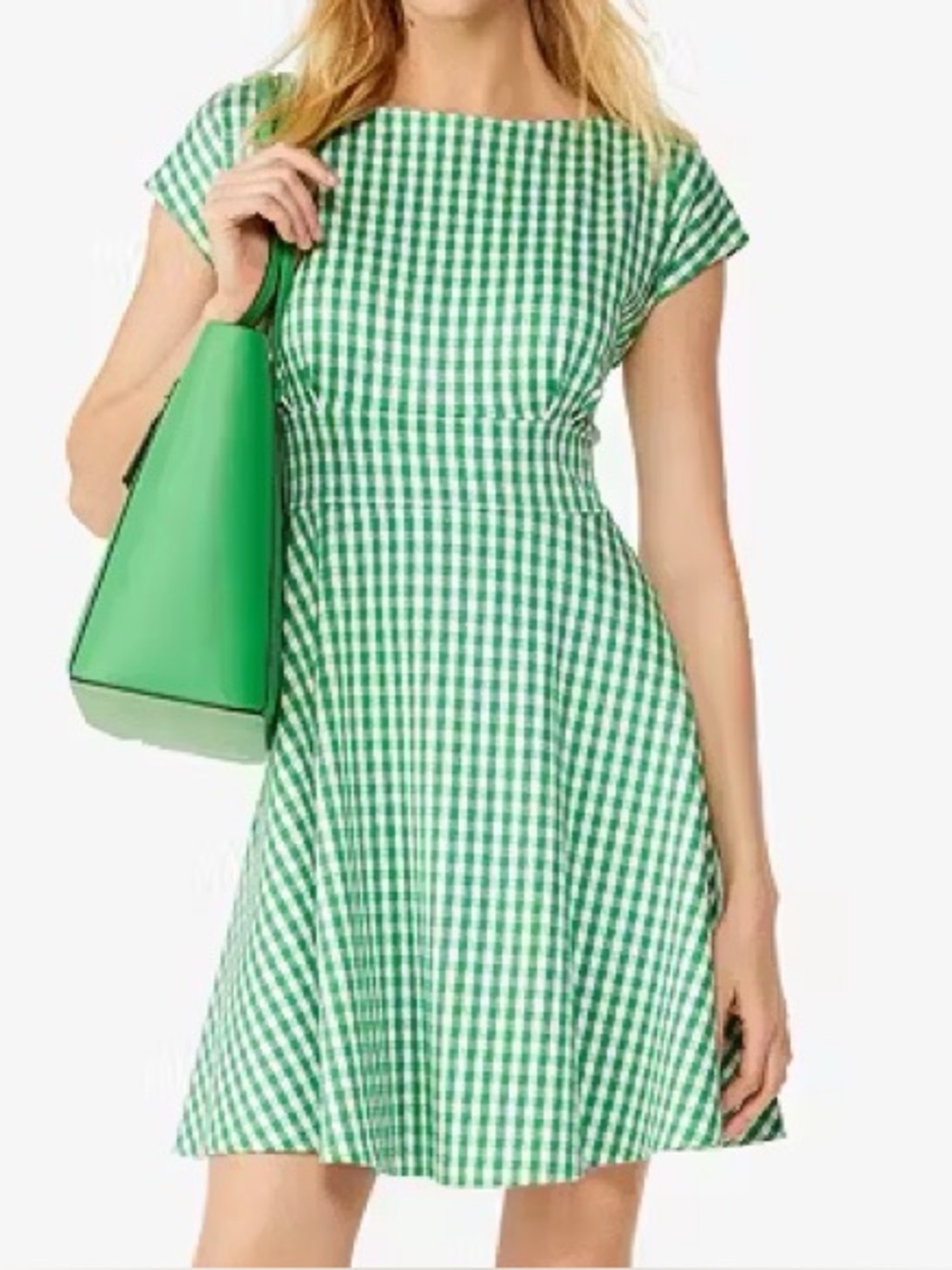 Kate Spade Jazzy Gingham Ponte Fiorella Dress - Picture 3 of 6